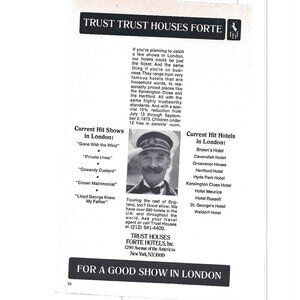 Trust Houses Fort Hotels New York City 1970s Vintage Print Ad 9 inch